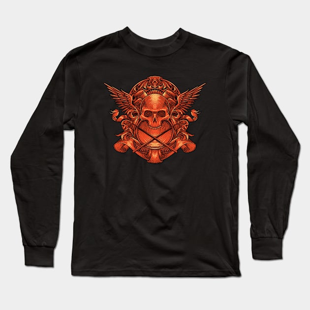 skull Long Sleeve T-Shirt by jimmy's